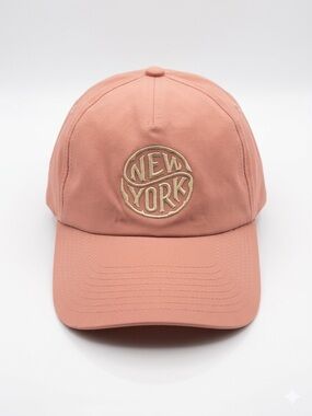 MINISO New York Pink Baseball Cap Adjustable Dad Hat Embroidered Logo 58CM